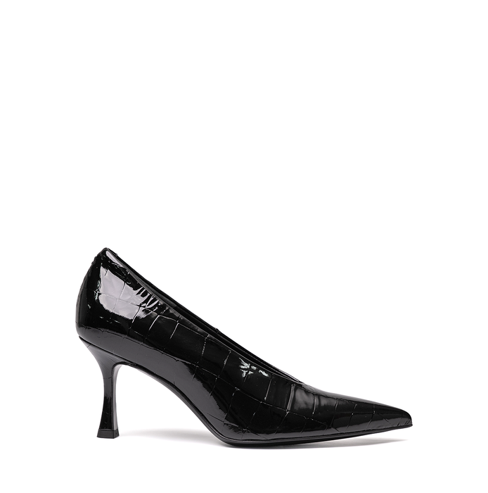 Guglielmo Rotta Aisha Black Leather Heels