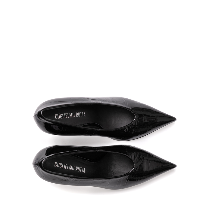 Guglielmo Rotta Aisha Black Leather Heels