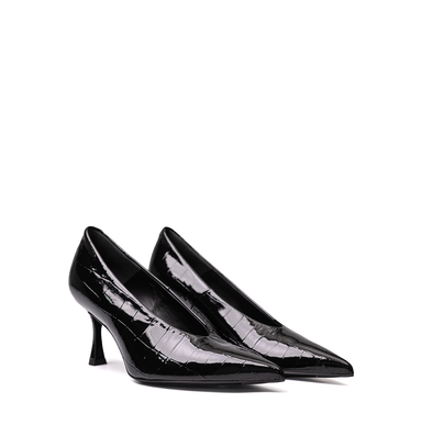 Guglielmo Rotta Aisha Black Leather Heels