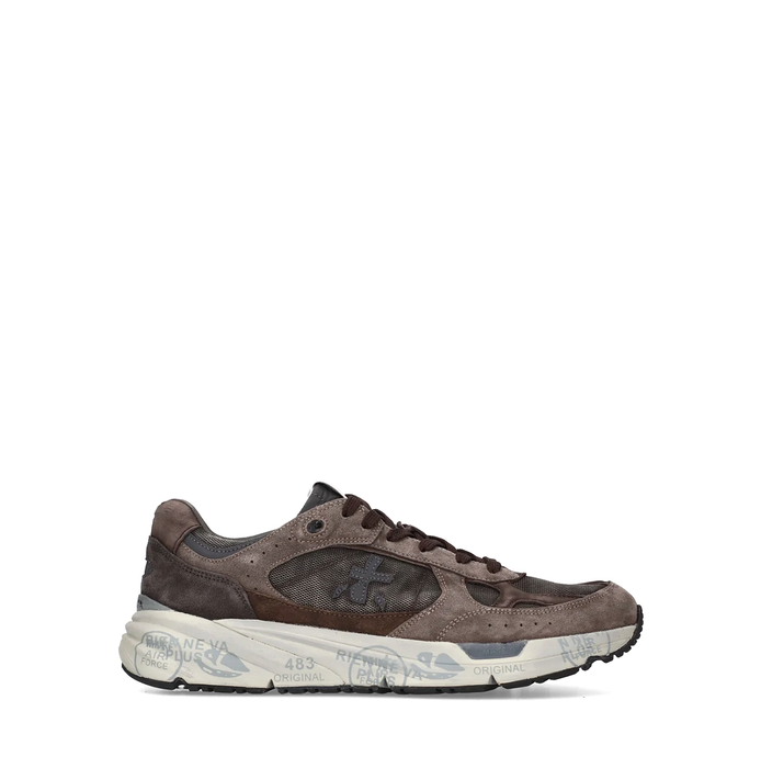 Premiata Mase25 Taupe Suede and Textile Sneakers