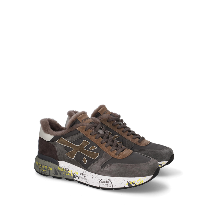 Premiata Mick Grey Suede and Textile Sneakers