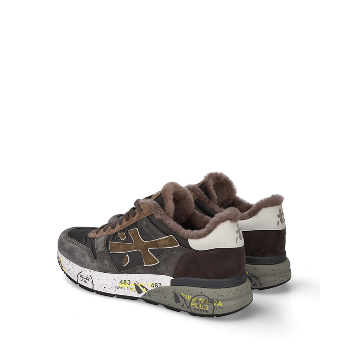 Premiata Mick Grey Suede and Textile Sneakers