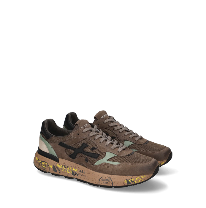 Premiata Mick Brown Suede and Textile Sneakers