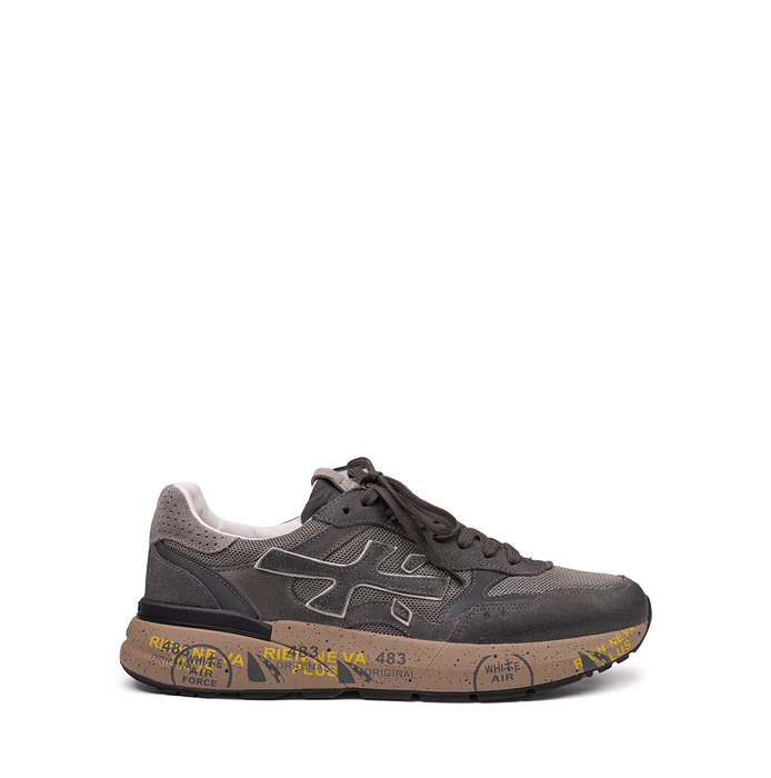 Premiata Mick Dark Grey Suede and Textile Sneakers