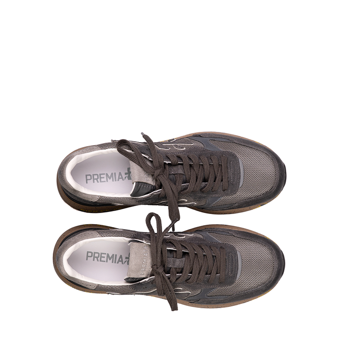 Premiata Mick Dark Grey Suede and Textile Sneakers