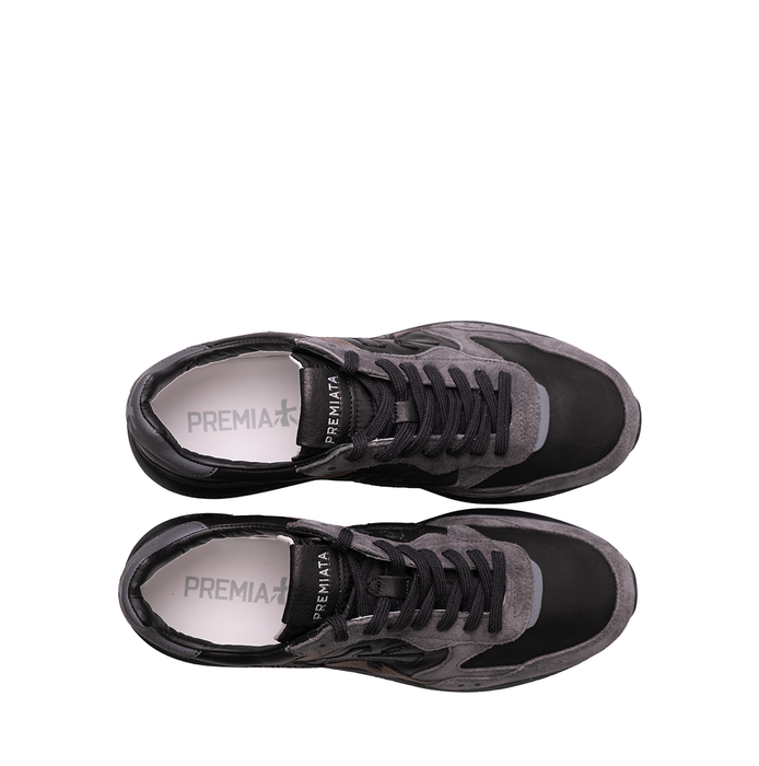 Premiata Mick Black and Brown Suede Sneakers - DOLITA