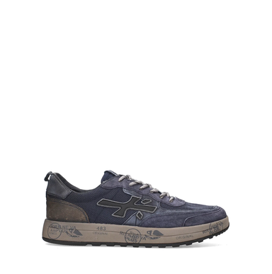 Premiata Nous Dark Blue Suede and Textile Sneakers