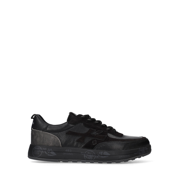 Premiata Nous Black Suede and Leather Sneakers