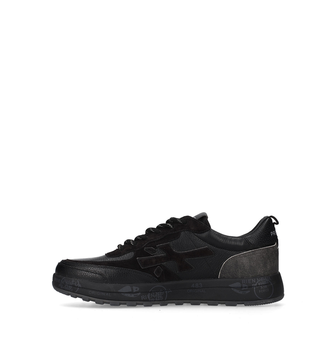 Premiata Nous Black Suede and Leather Sneakers