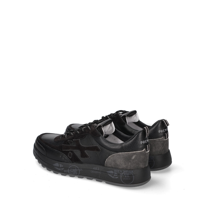 Premiata Nous Black Suede and Leather Sneakers