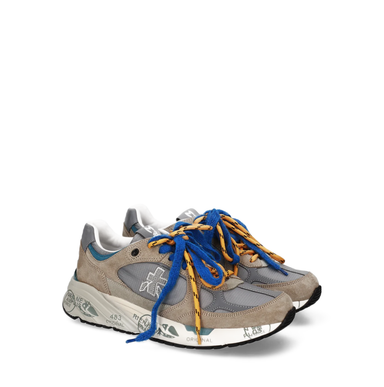 Premiata Mased Grey Suede and Textile Sneakers