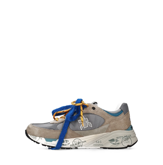 Premiata Mased Grey Suede and Textile Sneakers
