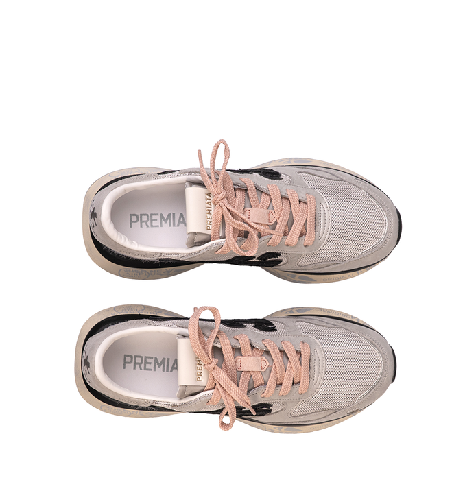 Premiata Lauryn Grey Suede and Textile Sneakers