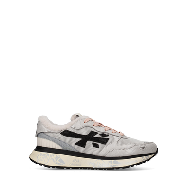 Premiata Lauryn Light Grey Leather and Textile Sneakers