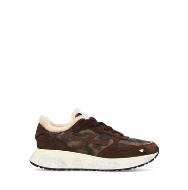 Premiata Lauryn Dark Brown Suede and Textile Sneakers