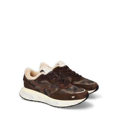Premiata Lauryn Dark Brown Suede and Textile Sneakers