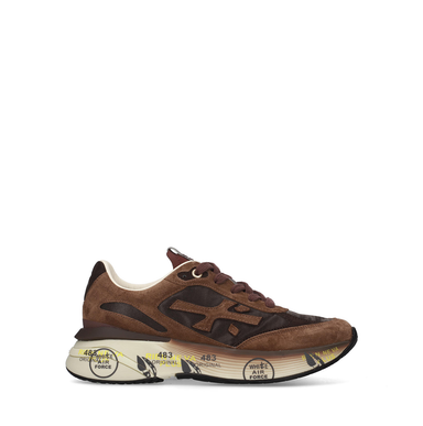 Premiata Moerund Brown Suede And Textile Sneakers