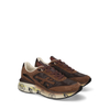 Premiata Moerund Brown Suede And Textile Sneakers