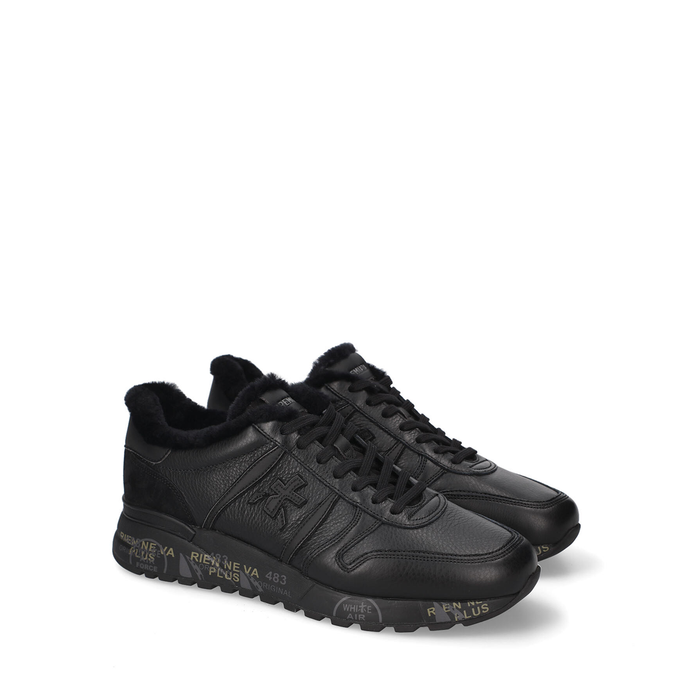 Premiata Lander Black Leather Sneakers