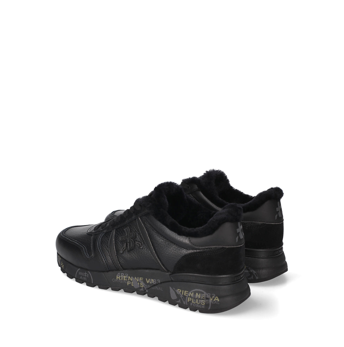 Premiata Lander Black Leather Sneakers
