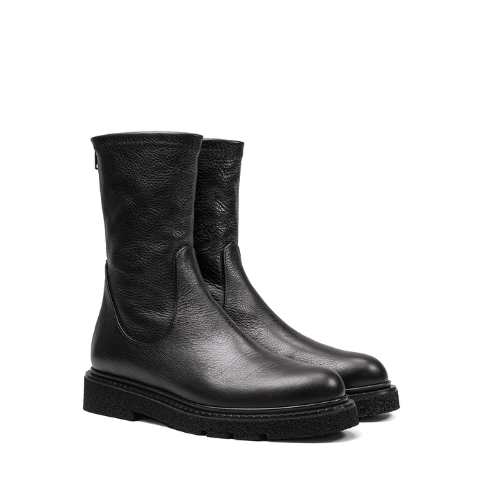 Guglielmo Rotta Kent Black Leather Ankle Boots