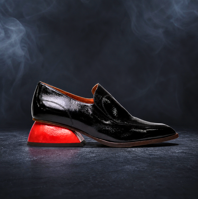 Chie Mihara Candjo Black Leather Flats - DOLITA