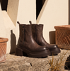 Elena Iachi Dark Brown Leather Ankle Boots - DOLITA