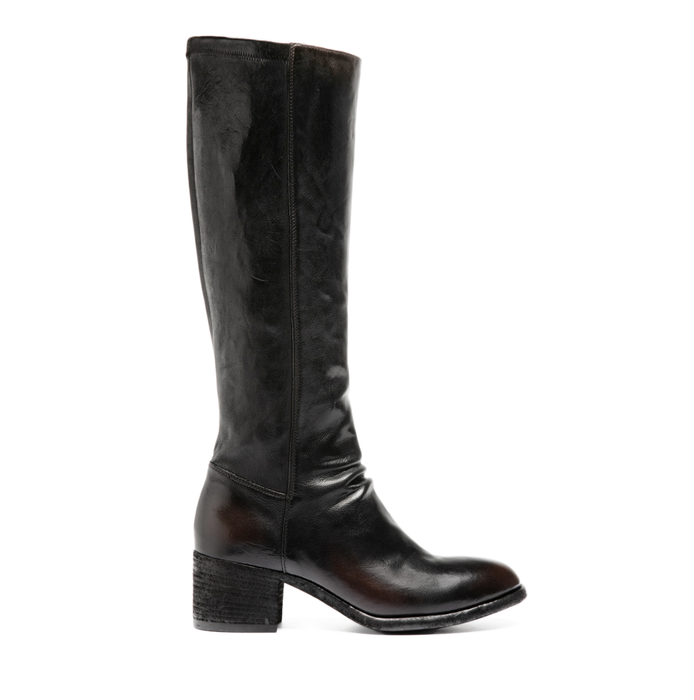 Officine Creative Black Leather Tall Boots