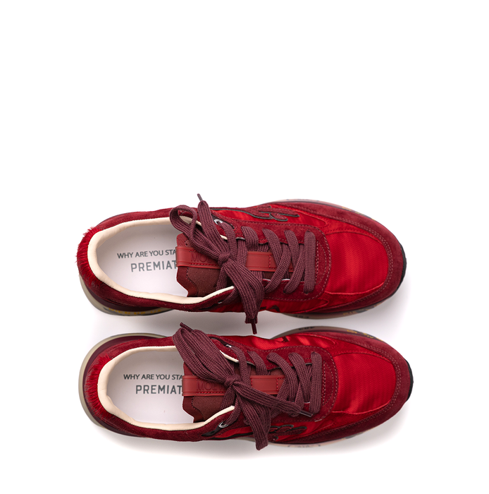 Premiata Moerund Red Suede and Textile Sneakers - DOLITA