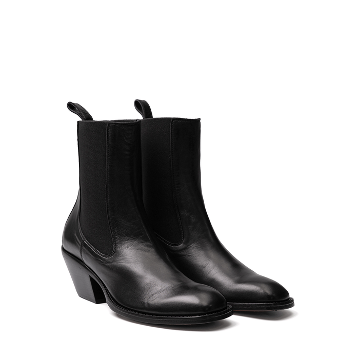 Alexander Hotto Black Leather Ankle Boots - DOLITA