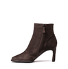 Del Carlo Sonia Dark Brown Suede Ankle Boots - DOLITA