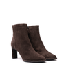 Del Carlo Sonia Dark Brown Suede Ankle Boots - DOLITA