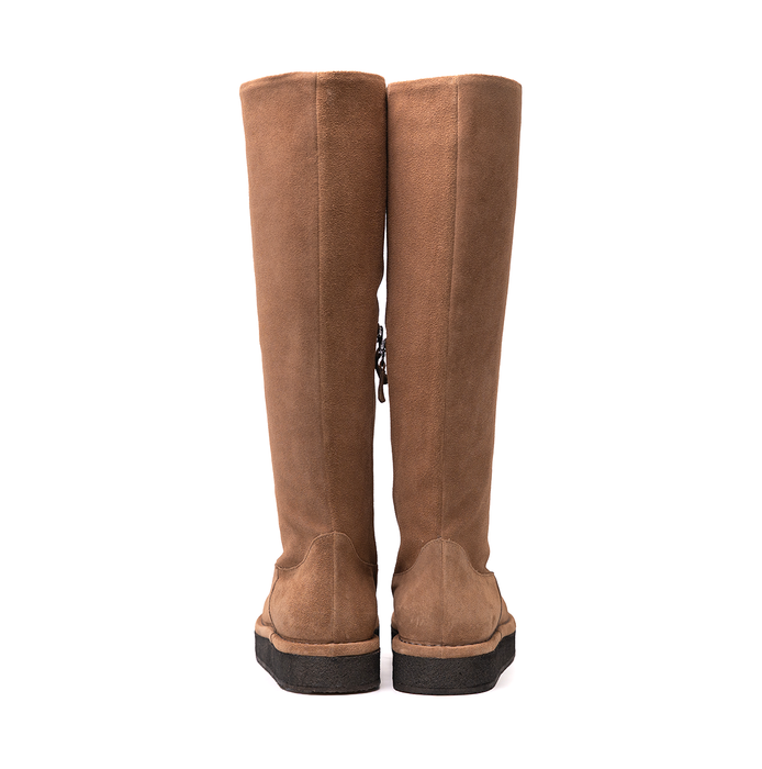 Del Carlo Sonia Beige Suede Tall Boots - DOLITA
