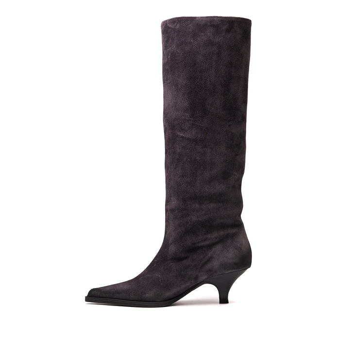 Elena Iachi Dark Grey Suede Tall Boots