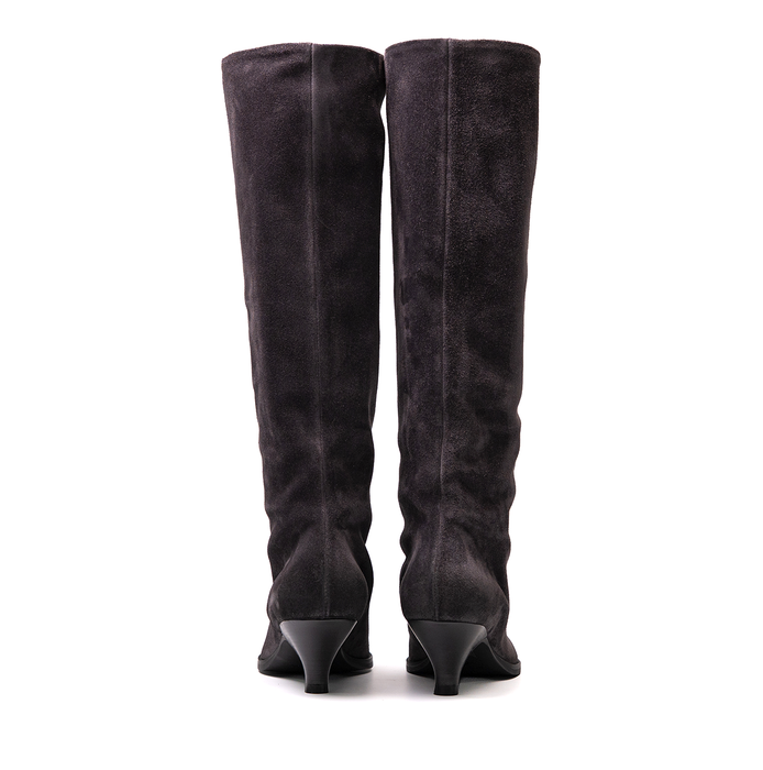 Elena Iachi Dark Grey Suede Tall Boots