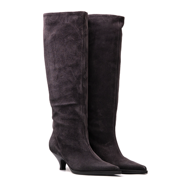 Elena Iachi Dark Grey Suede Tall Boots