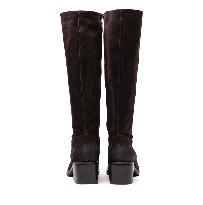 Elena Iachi Dark Brown Suede Tall Boots