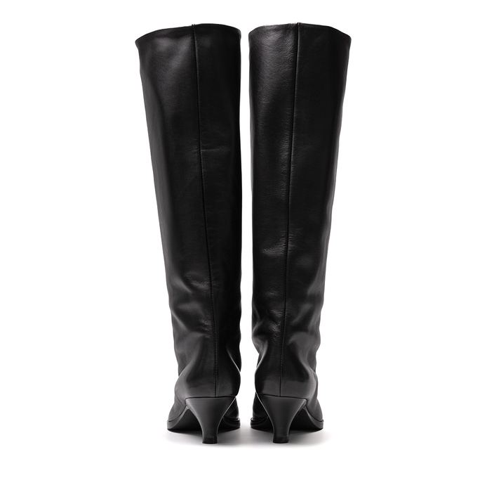 Elena Iachi Black Leather Tall Boots