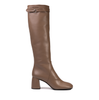 Poeve Lema Dark Beige Leather Tall Boots