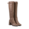 Poeve Lema Dark Beige Leather Tall Boots