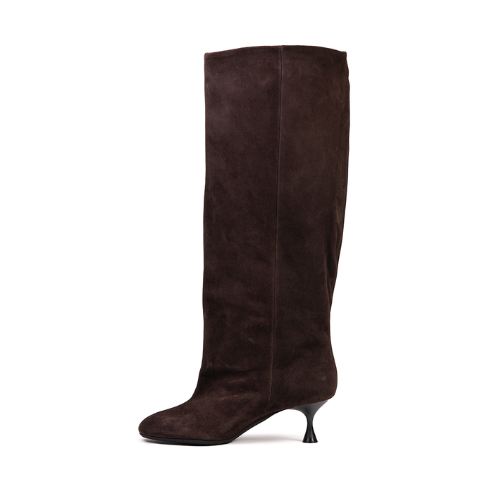 Poeve Fina Dark Brown Suede Tall Boots