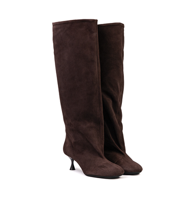 Poeve Fina Dark Brown Suede Tall Boots