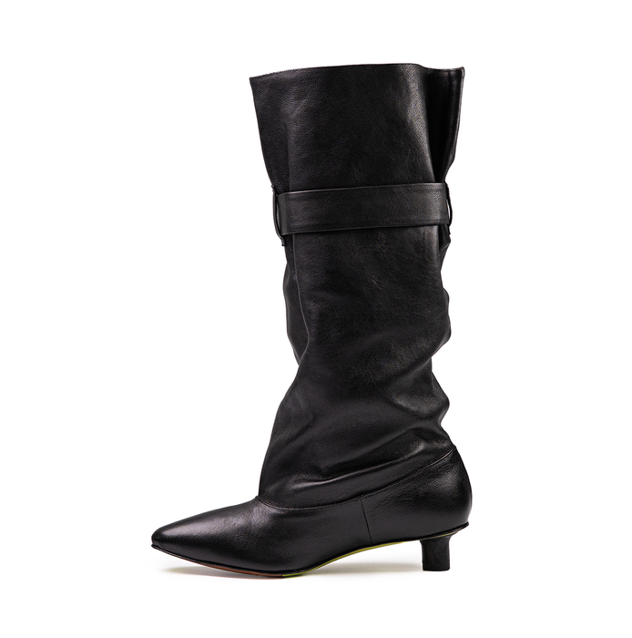Ernesto Dolani Black Leather Tall Boots - DOLITA