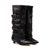 Ernesto Dolani Black Leather Tall Boots - DOLITA