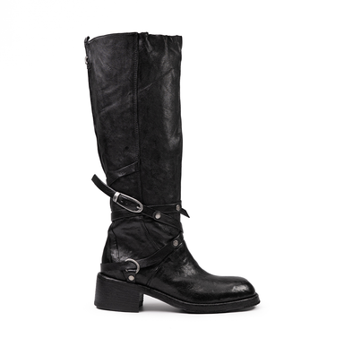 Le Ruemarcel MIDORI D Black Leather Tall Boots