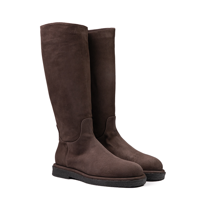 Pomme D'or Dark Brown Suede Tall Boots