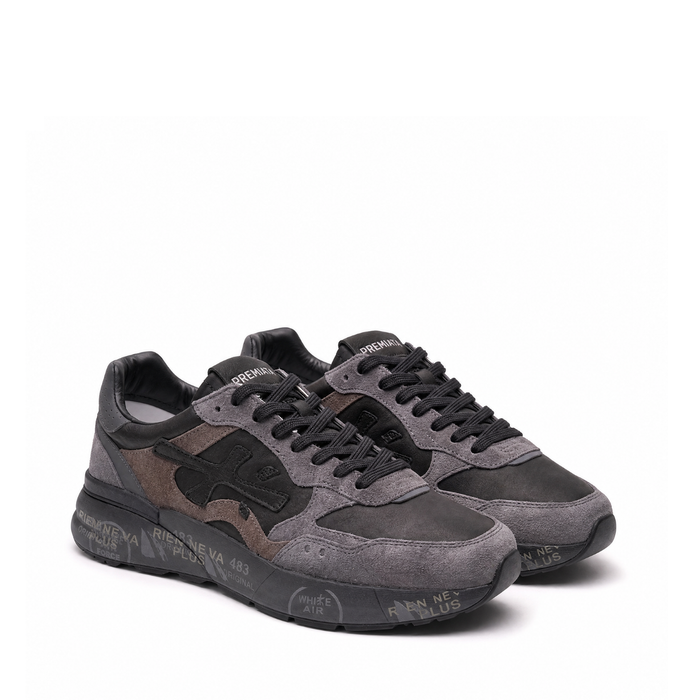 Premiata Mick Black and Brown Suede Sneakers