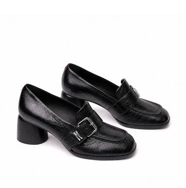 Halmanera Alene Black Leather Heels
