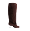 Poeve Fina Dark Brown Suede Tall Boots - DOLITA