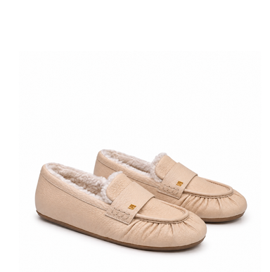 Vittorio Virgili Beige Leather Loafers